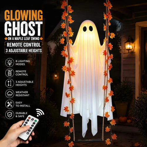Luminous Halloween Hanging Swing Ghost Decoration with Adjustable Brightness
