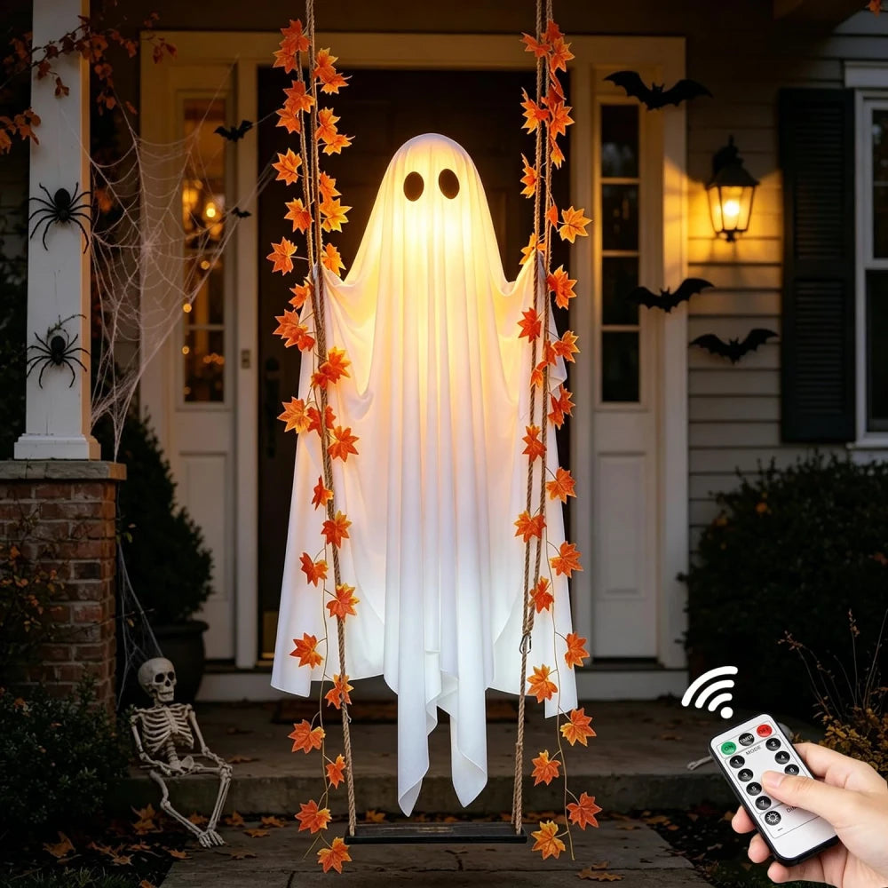 Luminous Halloween Hanging Swing Ghost Decoration with Adjustable Brightness